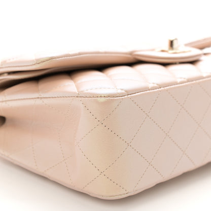 Chanel Iridescent Calfskin Quilted Medium Double Flap Beige 9 of 11