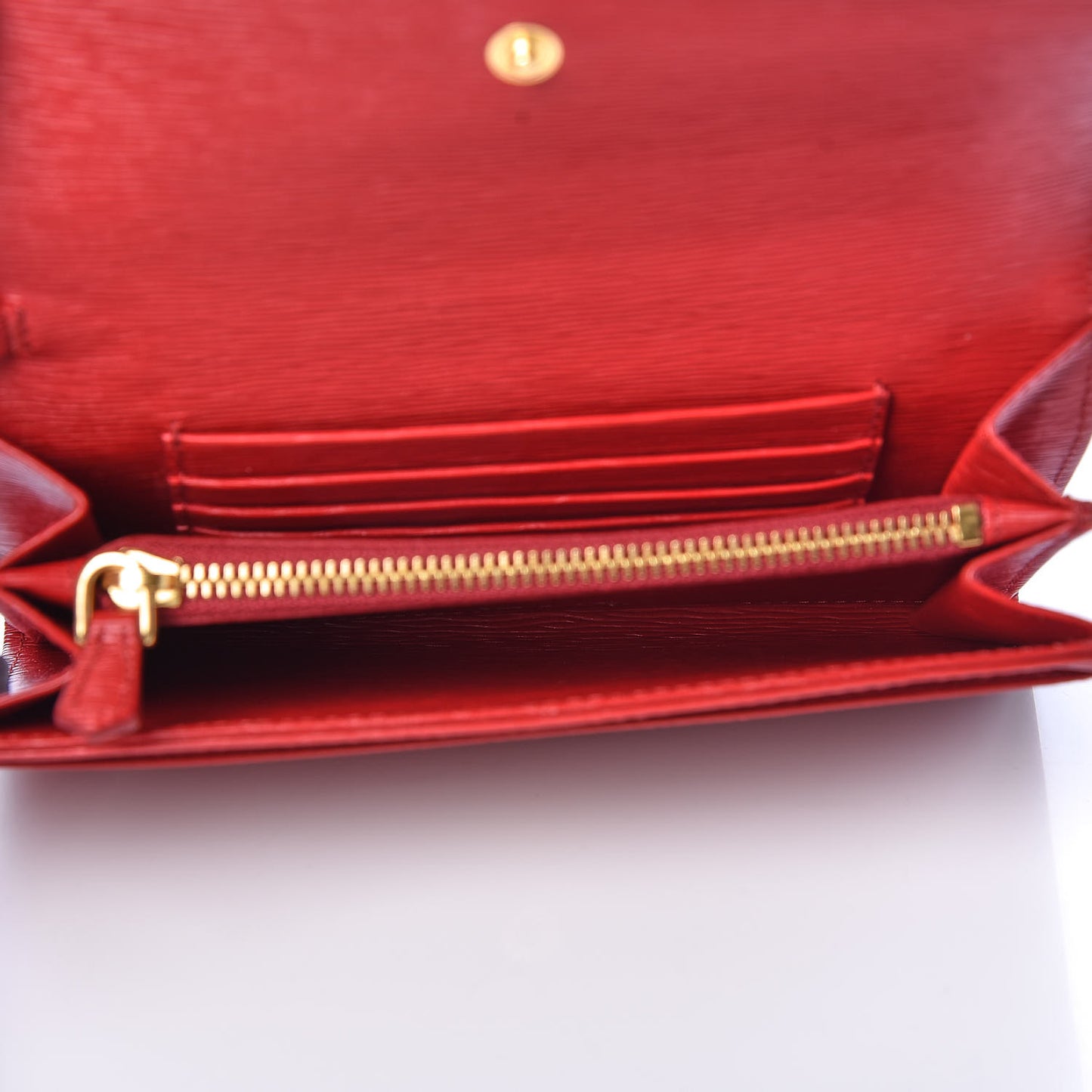 Tessuto Vitello Metal Wristlet Wallet Fuoco
