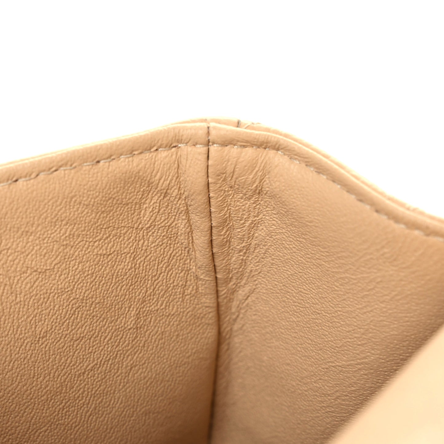 Caviar Quilted Medium Double Flap Beige