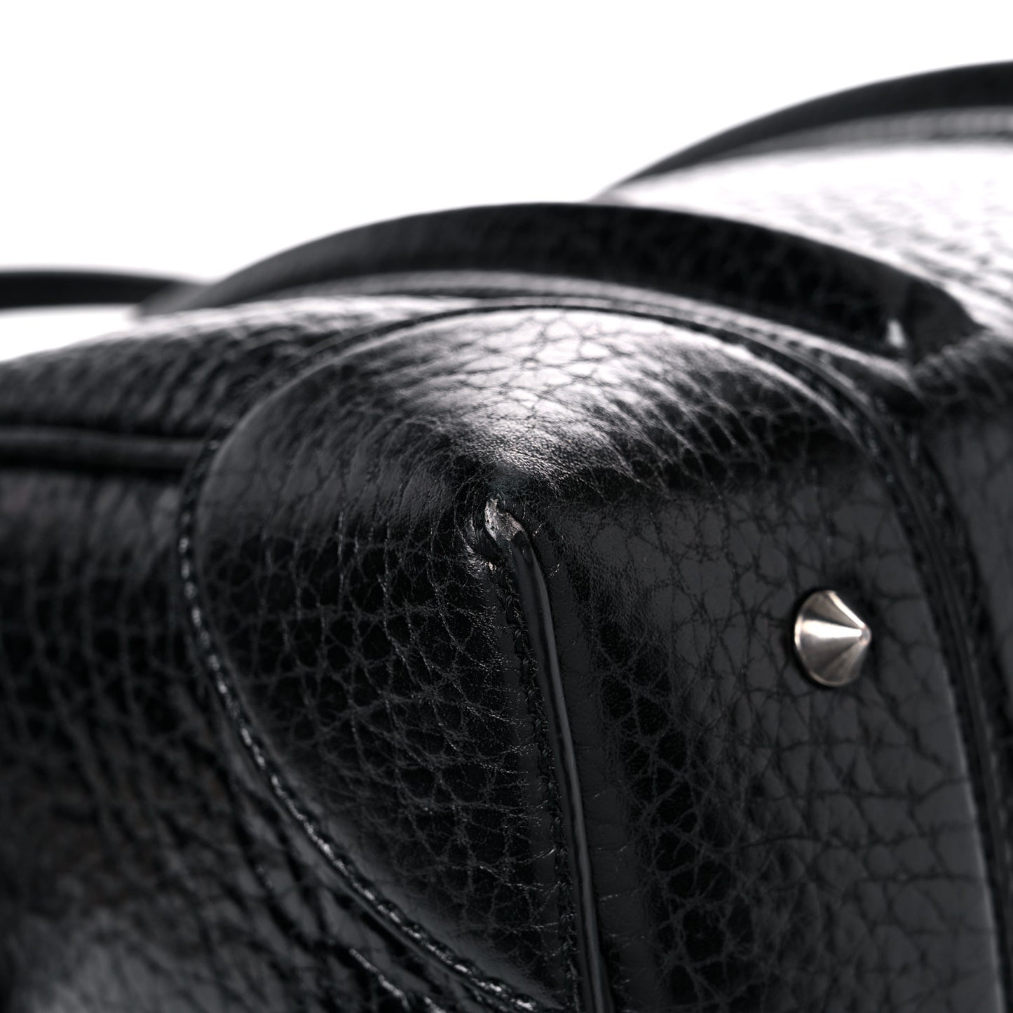 Glazed Pebbled Calfskin Mini Lucrezia Black