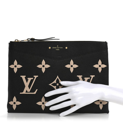 Louis Vuitton Empreinte Monogram Giant Daily Pouch Black Beige 2 of 10