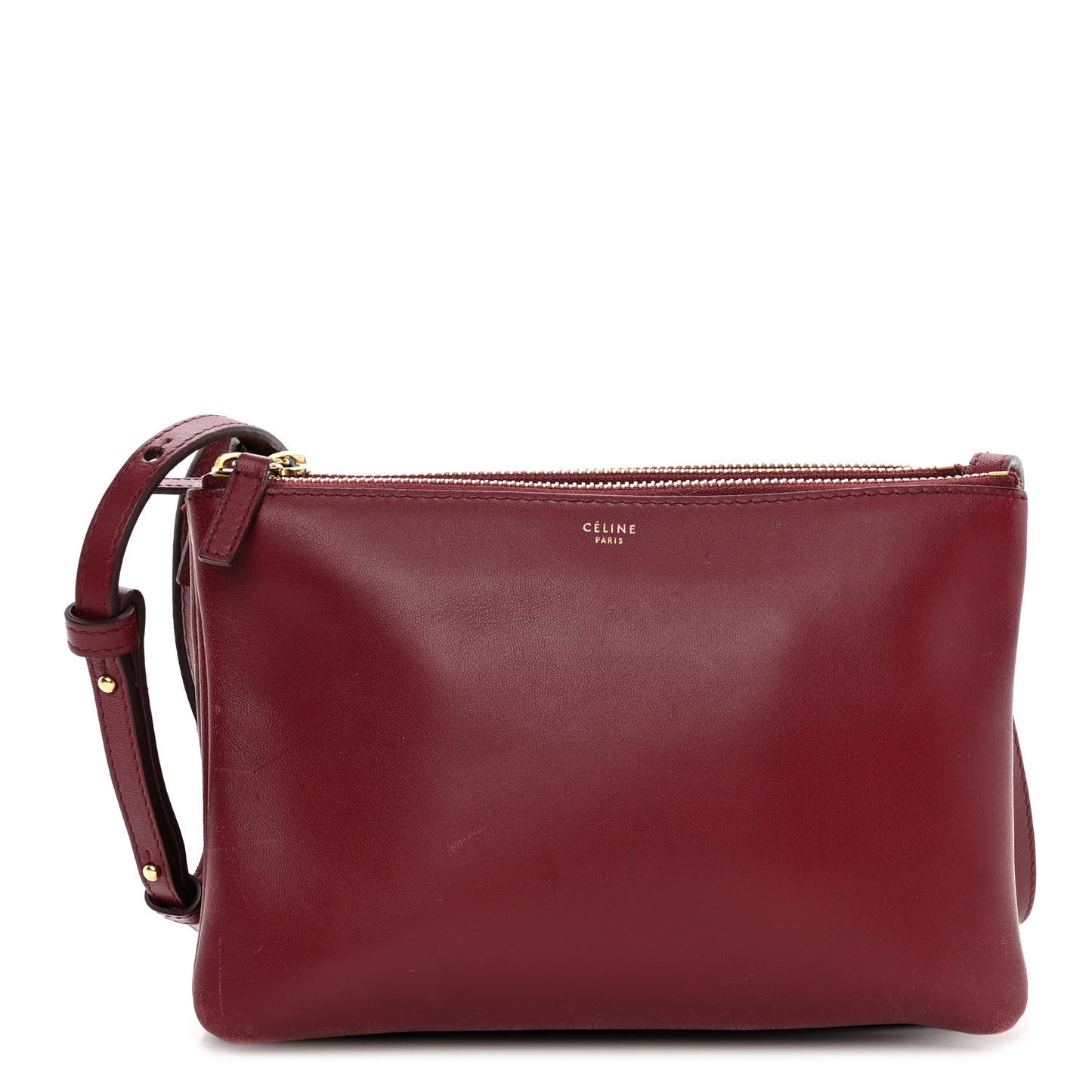 Smooth Lambskin Small Trio Crossbody Bag Burgundy
