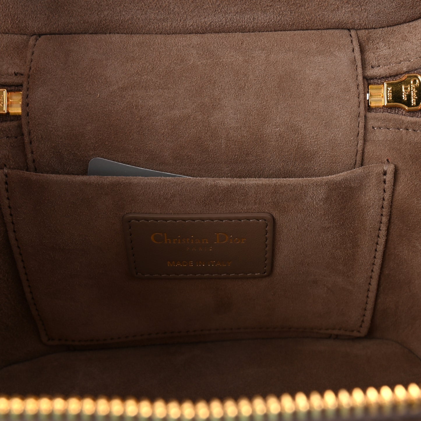 Lambskin Cannage Small Diortravel Vanity Case Warm Taupe