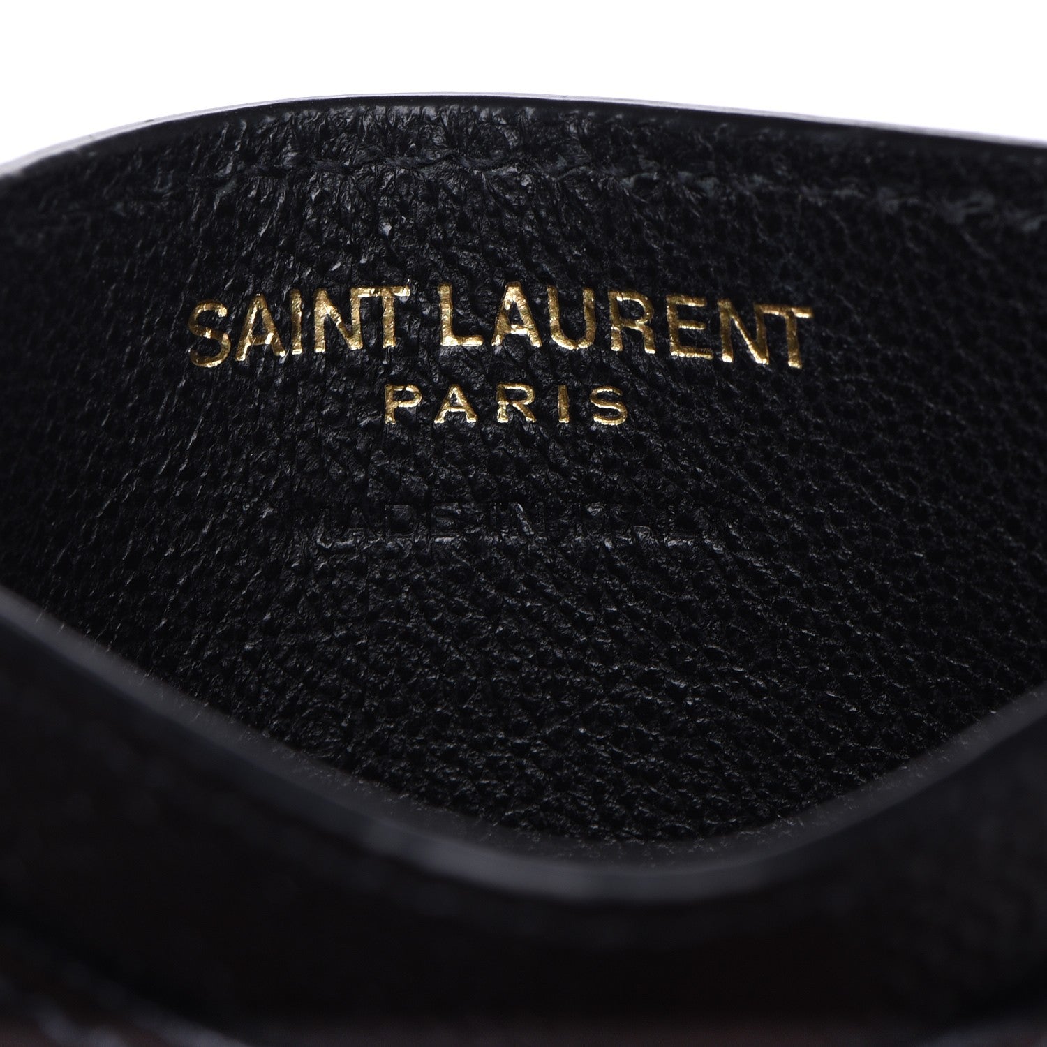 Saint Laurent Grain De Poudre Matelasse Chevron Monogram Credit Card Case Black 5 of 6