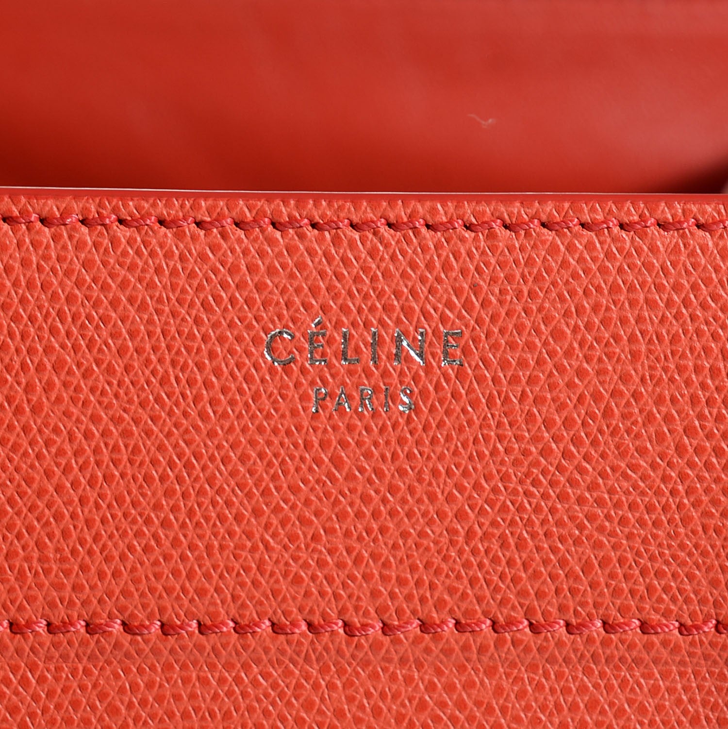 Celine Grained Calfskin Medium Phantom Luggage Coral 6 of 9