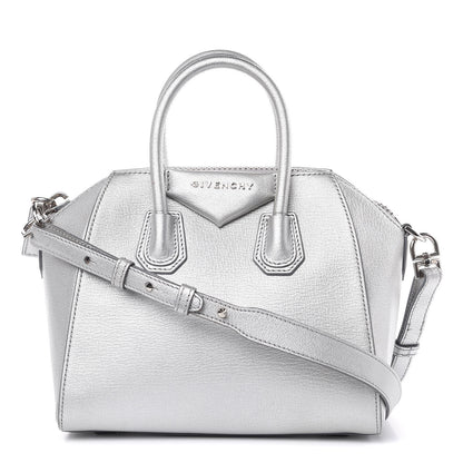 Givenchy Metallic Sugar Goatskin Mini Antigona Silver 1 of 13