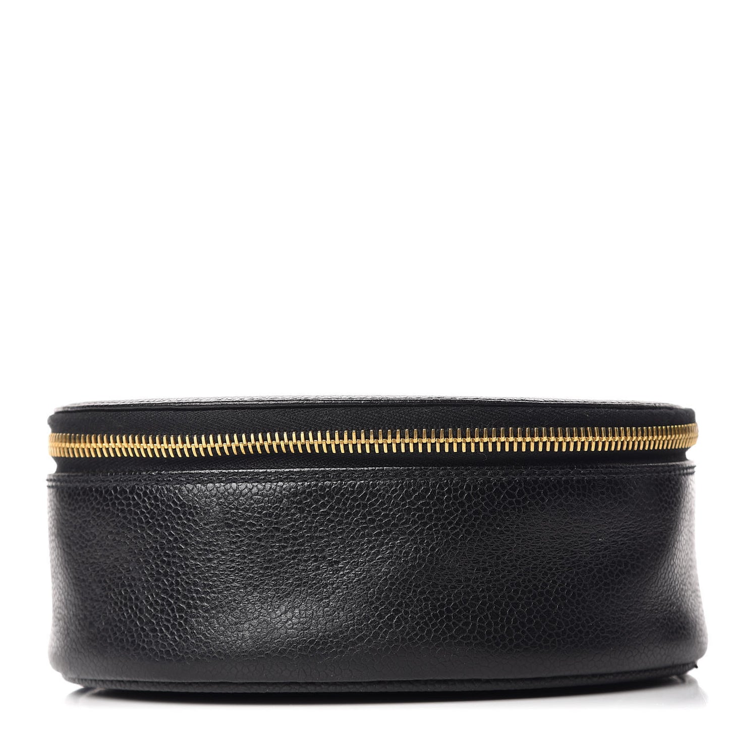 Caviar Round Jewelry Travel Case Black