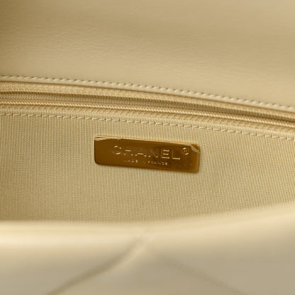 Chanel Lambskin Quilted Large Chanel 19 Flap Beige 8 of 10