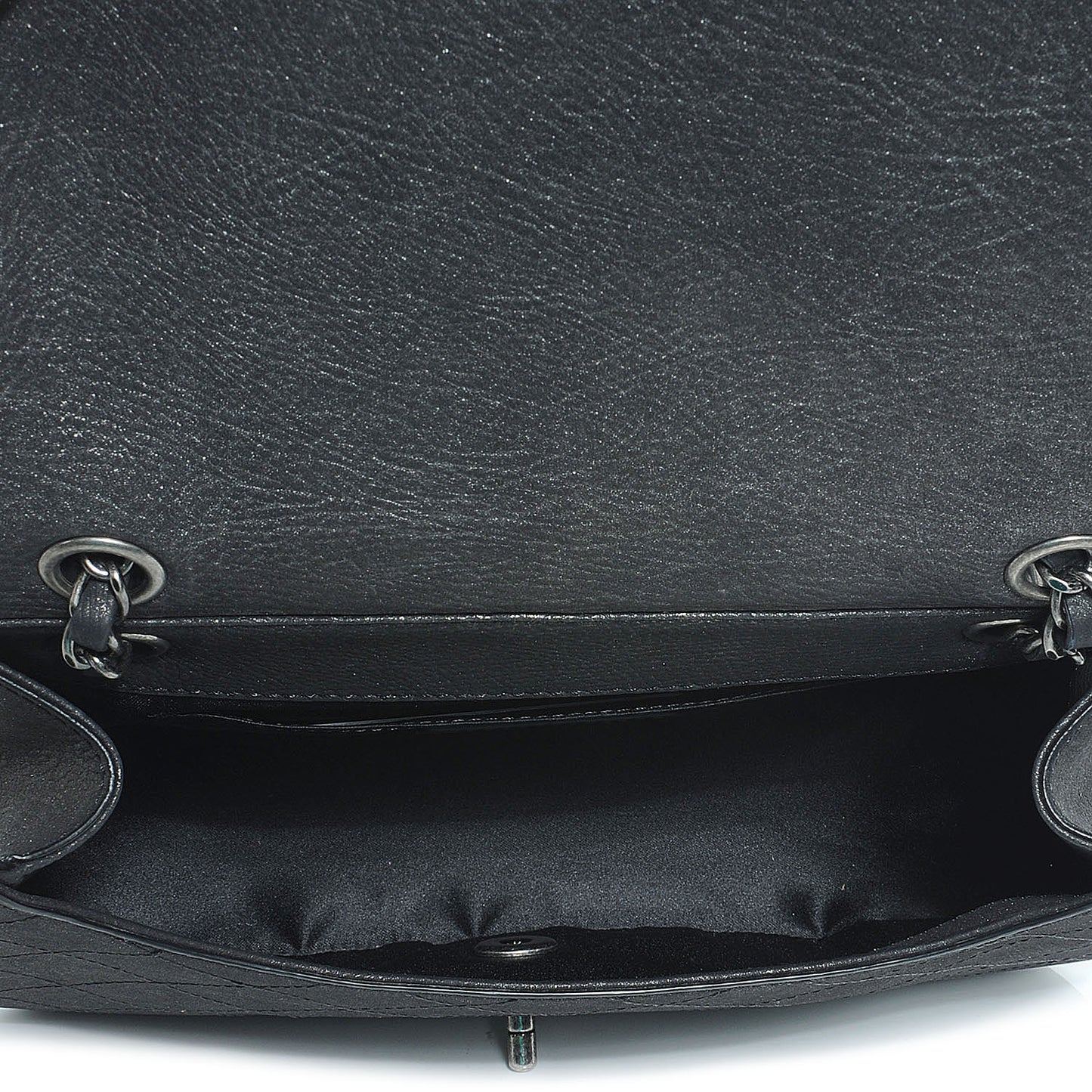 Calfskin Coco Twin Large Flap Black