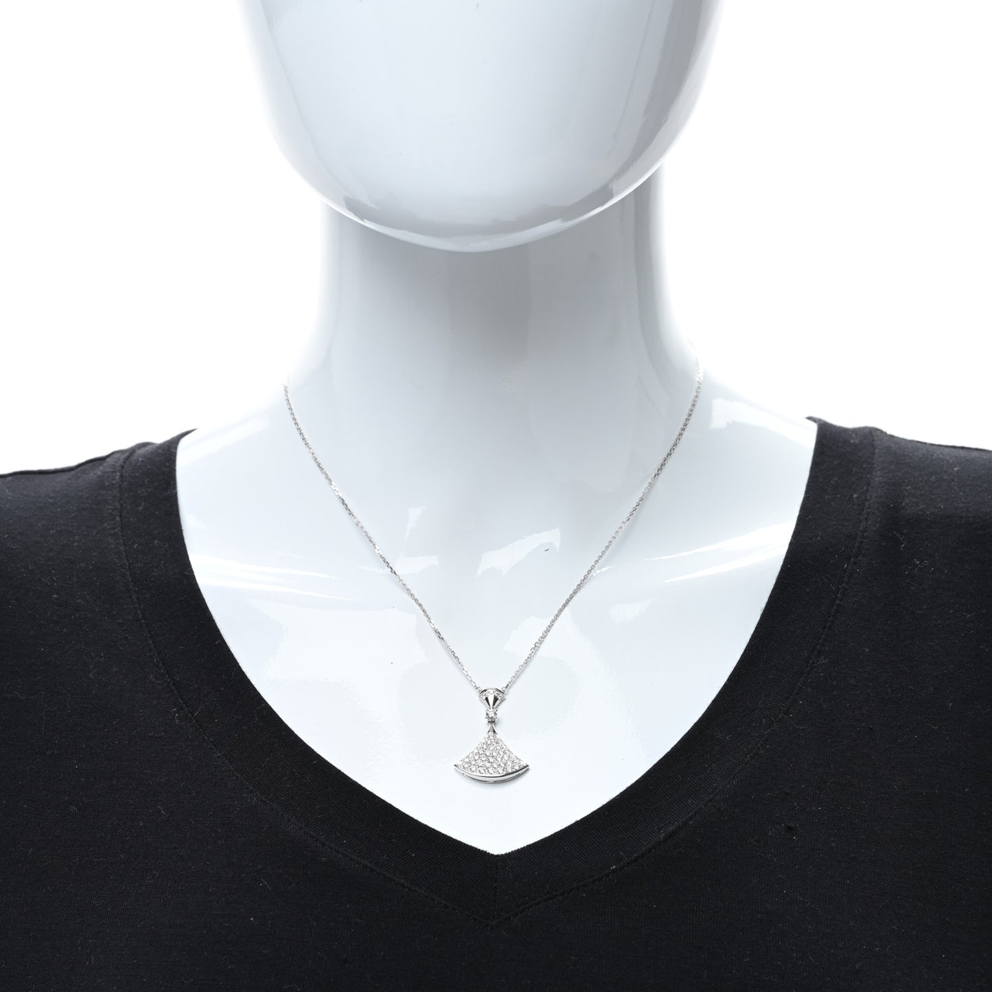 18K White Gold Diamond Large Divas' Dream Pave Necklace
