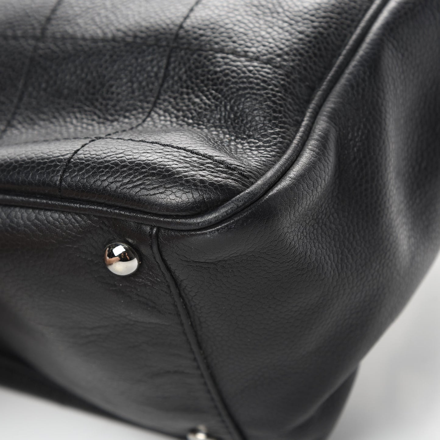 Caviar Square Stitched Tote Black