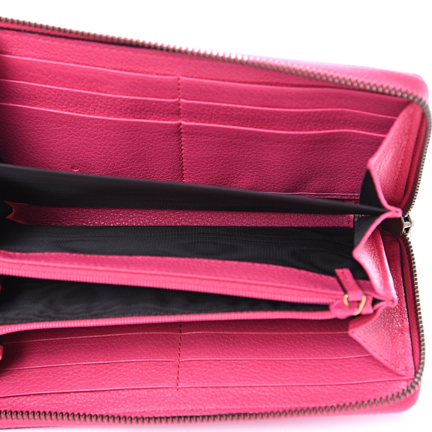Gucci Grained Calfskin Logo Zip Around Wallet Box Pink Green 4 of 6