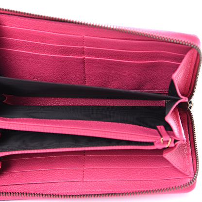 Gucci Grained Calfskin Logo Zip Around Wallet Box Pink Green 4 of 6