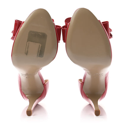 Valentino Garavani Patent Couture Bow Peep Toe d'Orsay 15/110mm Pumps 36.5 Rosso Valentino 5 of 9