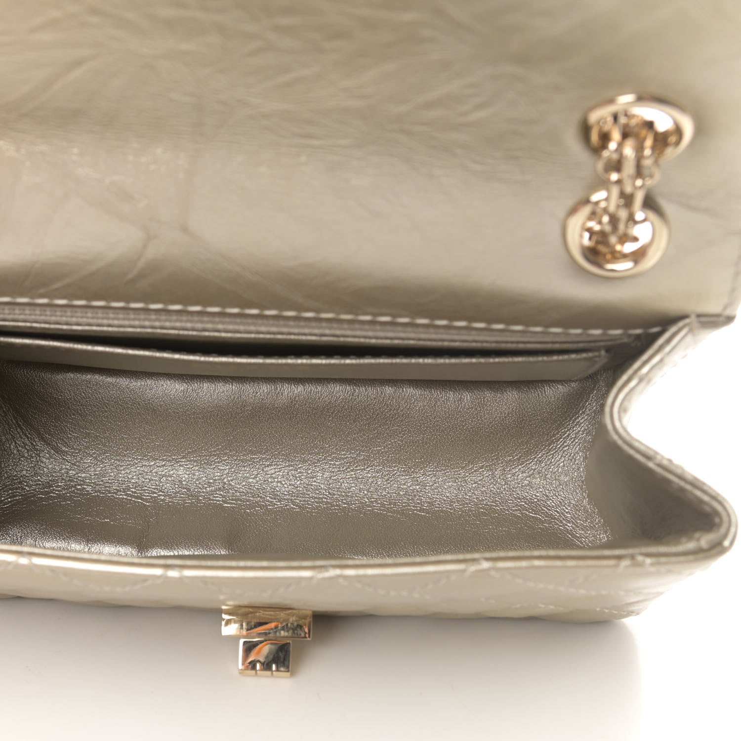 Chanel Metallic Aged Calfskin Quilted 2.55 Reissue Mini Flap Light Gold 5 of 11