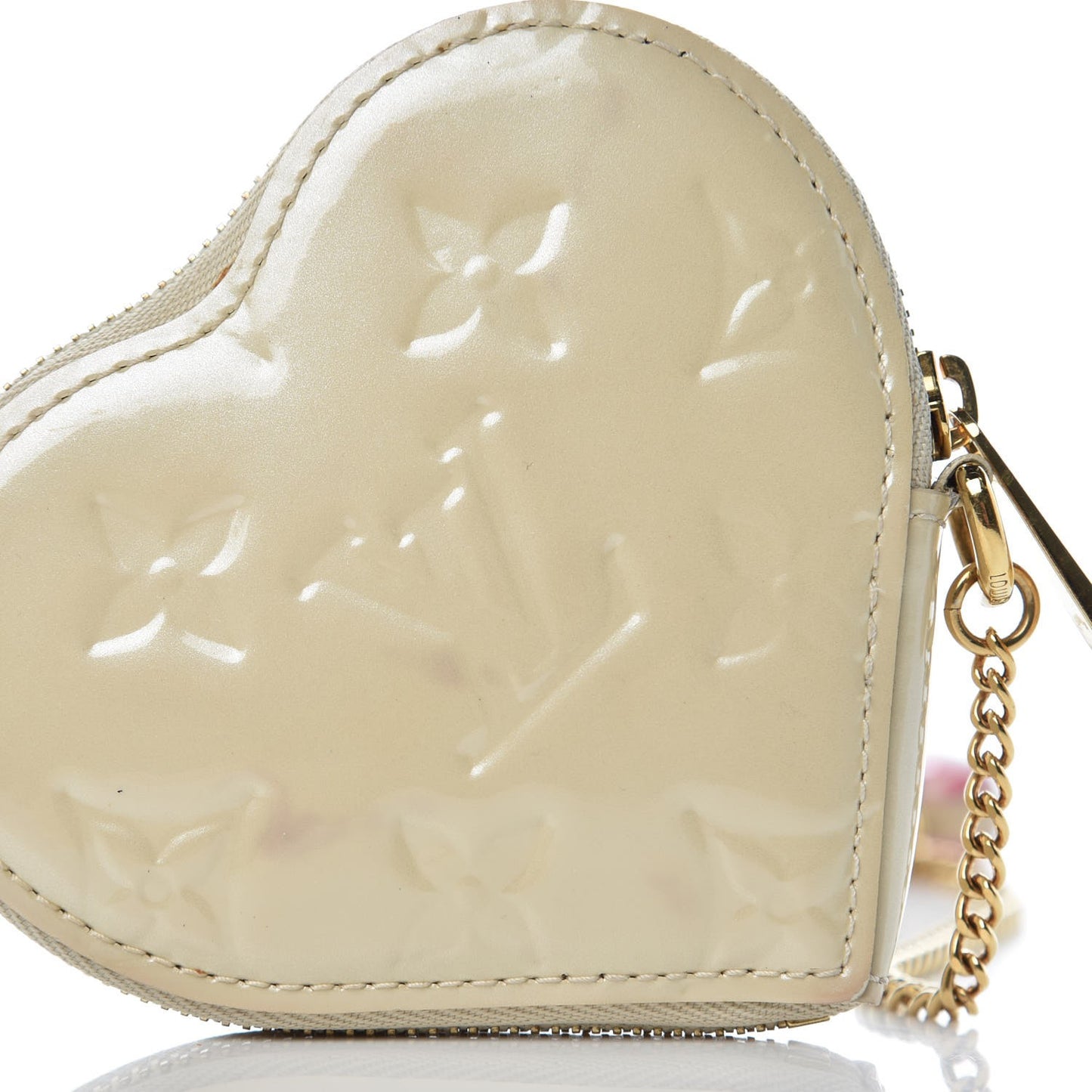 Vernis Heart Coin Purse Blanc Corail