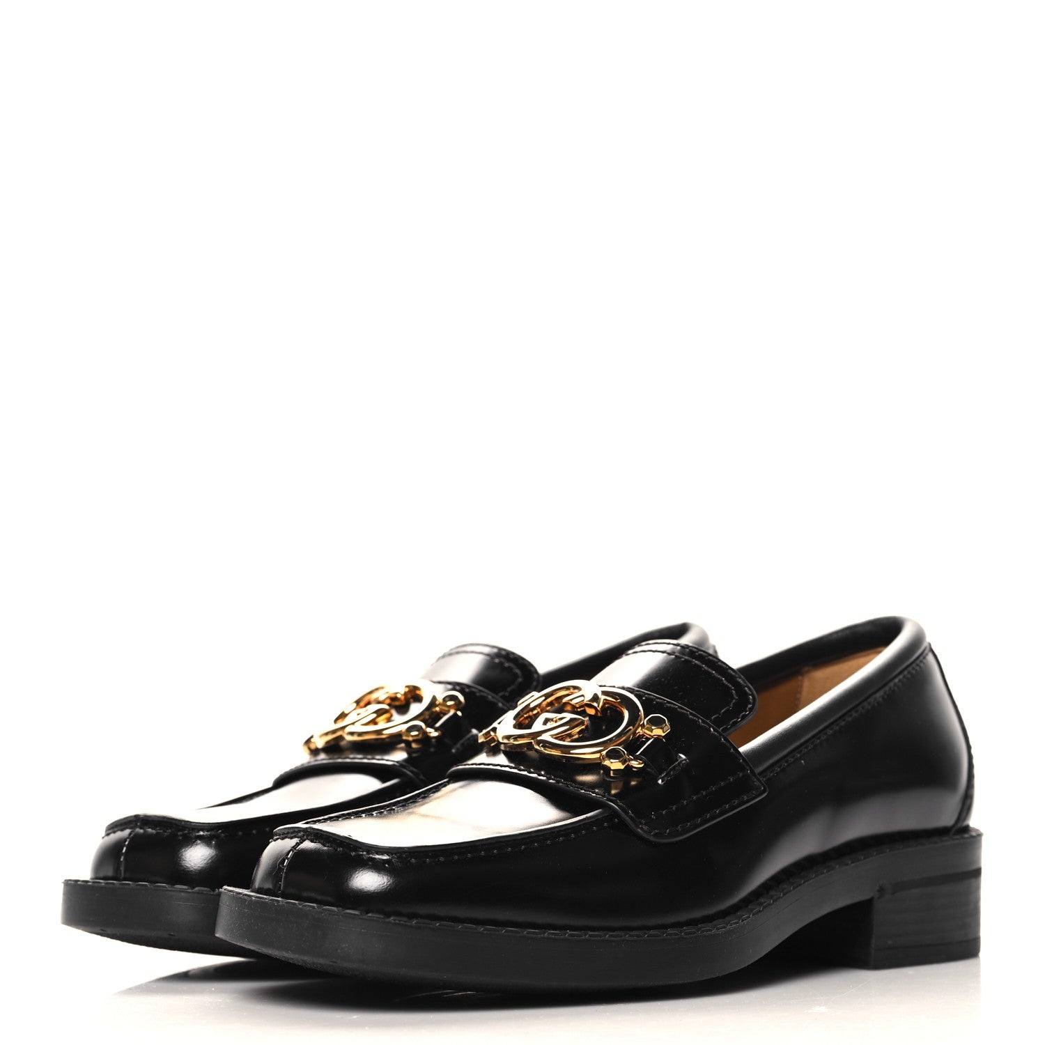 【pukoさま専用】GUCCI　ラバーシューズ Gucci Spice Lux Nappa Samoa Interlocking G Loafers 36.5 Black