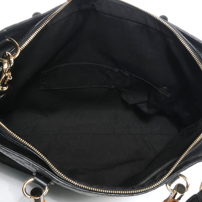 Gucci Guccissima Bamboo Messenger Bag Black 5 of 7