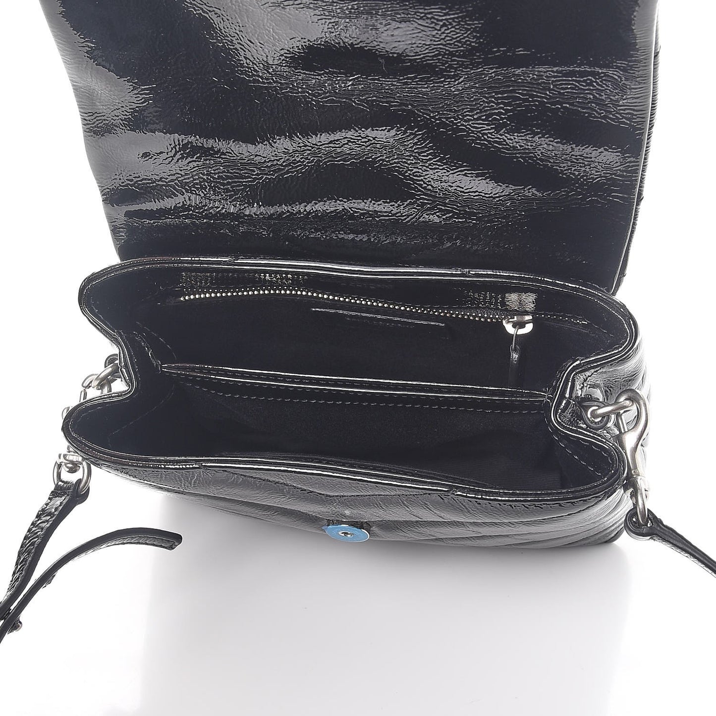 Patent Y Quilted Monogram Toy Loulou Crossbody Bag Black