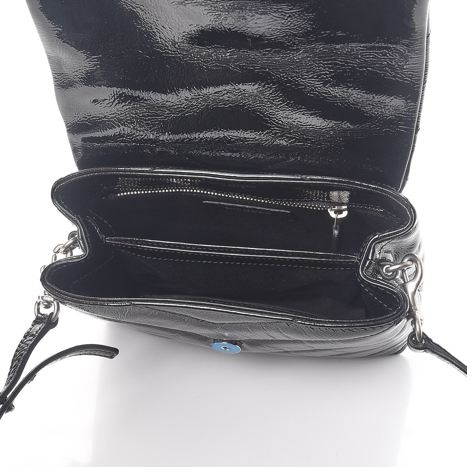 Saint Laurent Patent Y Quilted Monogram Toy Loulou Crossbody Bag Black 5 of 8