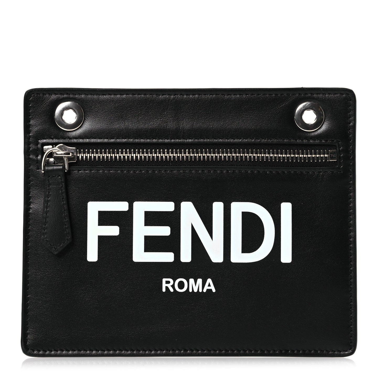 Glazed Fabric Vitello Liberty FF 1974 Logo Pocket Peekaboo Black