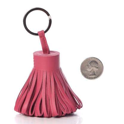 Hermes Lambskin Carmen Tassel Key Holder Rose Shocking 2 of 5