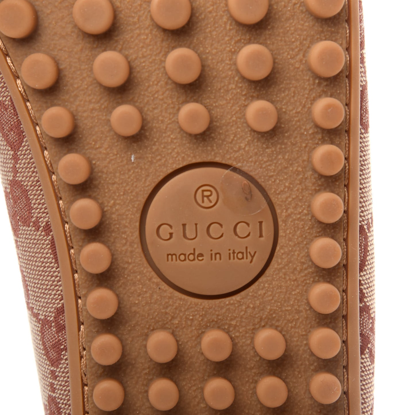 GG Monogram Suede Mens Driver Loafers 9 Beige Ruggine Cuir