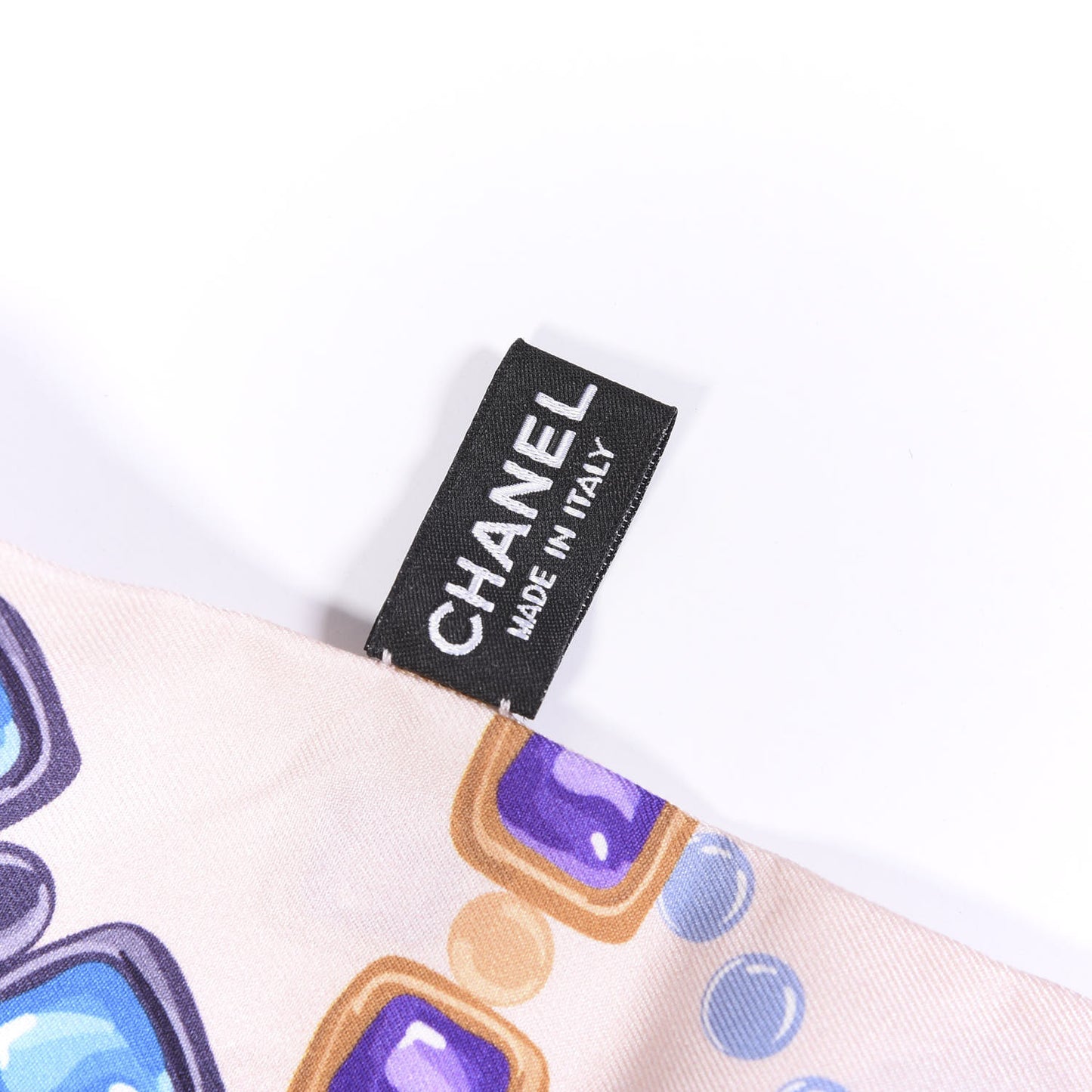 Silk Pearl CC Chain Slim Bandeau Scarf Pink