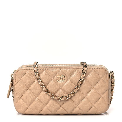 Chanel Caviar Quilted Small Clutch With Chain Beige 1 of 10
