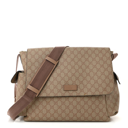 Gucci GG Supreme Monogram Messenger Diaper Bag Beige 1 of 13