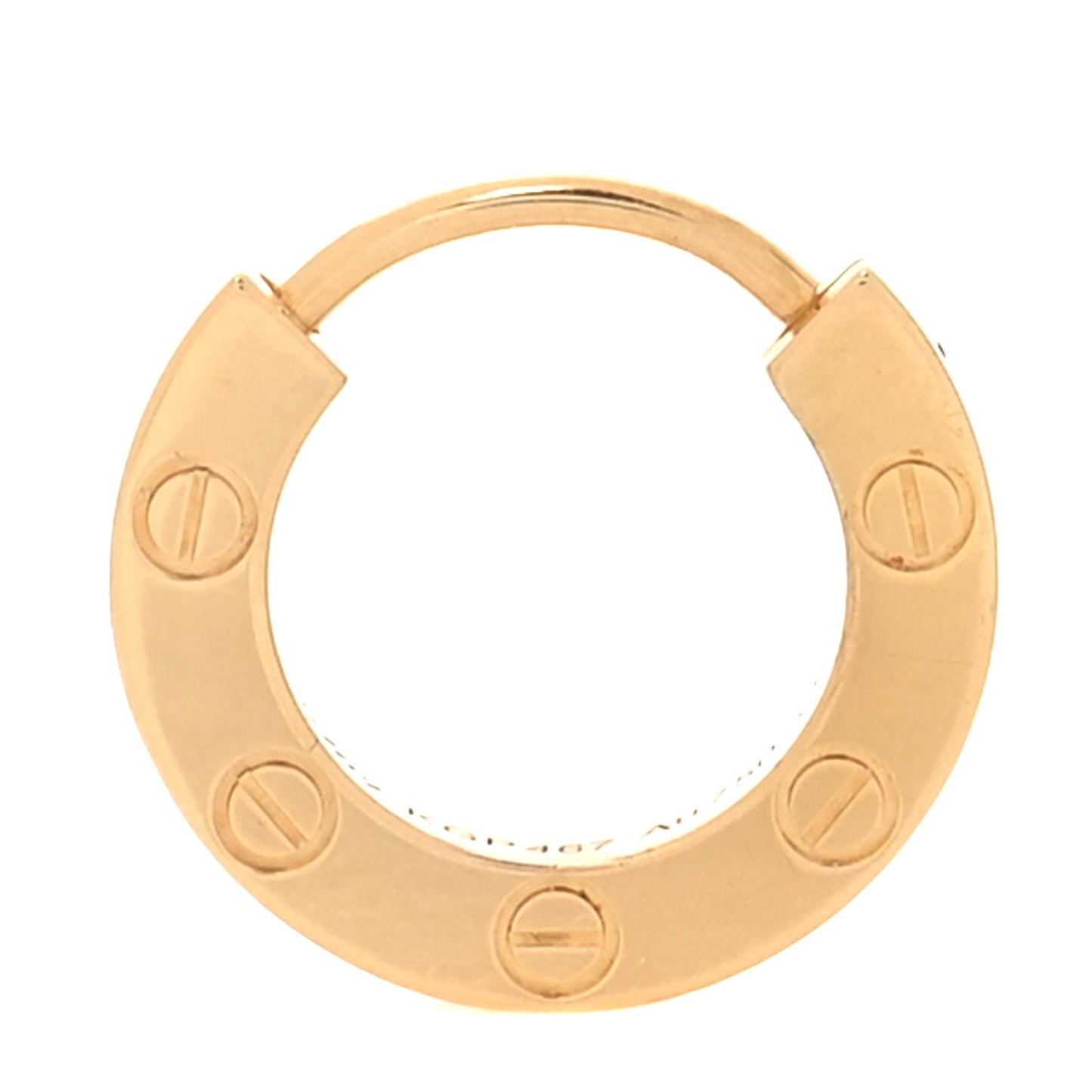 18K Yellow Gold Single LOVE Hoop Earring