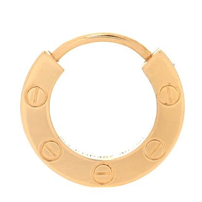 Cartier 18K Yellow Gold Single LOVE Hoop Earring 1 of 6