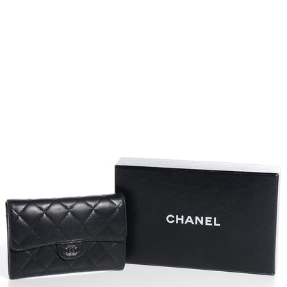Chanel Lambskin Quilted Small Flap Wallet Black 5 of 9