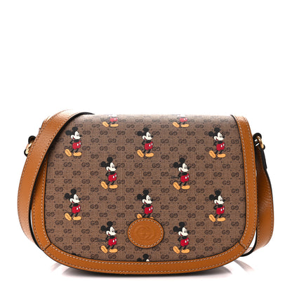 Gucci X DISNEY Mini Vintage GG Supreme Monogram Mickey Mouse Small Flap Messenger Bag Beige Vintage Sun Oil 1 of 12