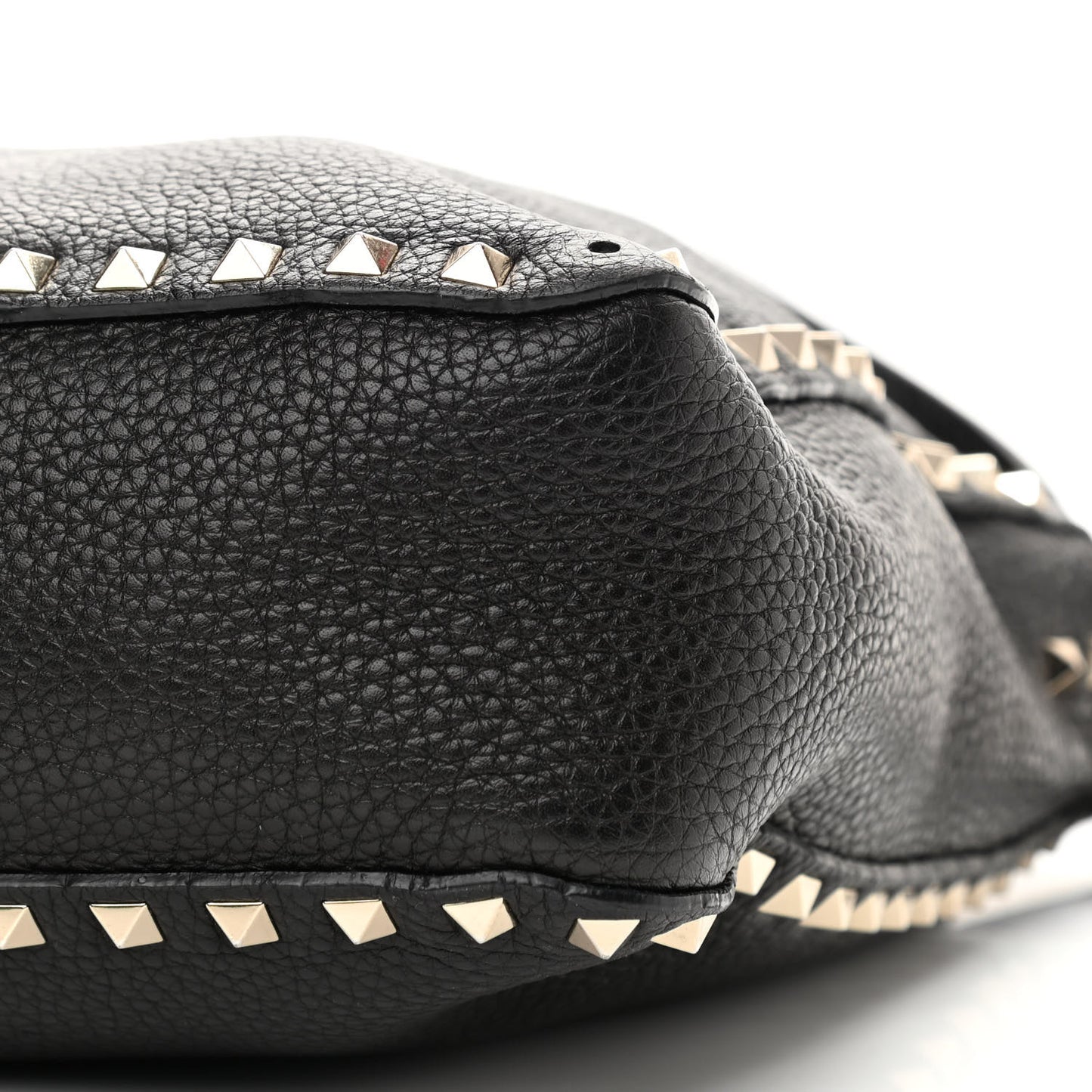 Pebbled Calfskin Small Rockstud Flip-Lock Messenger Bag Black