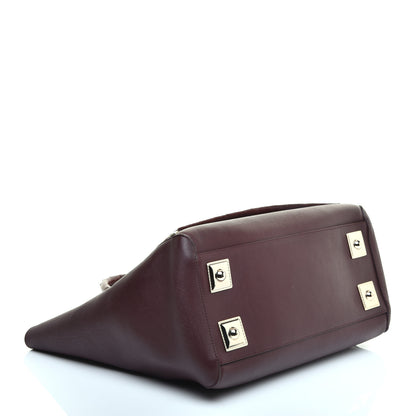 Mulberry Silky Calf Ostrich Pony Hair Willow Tote Oxblood 4 of 9
