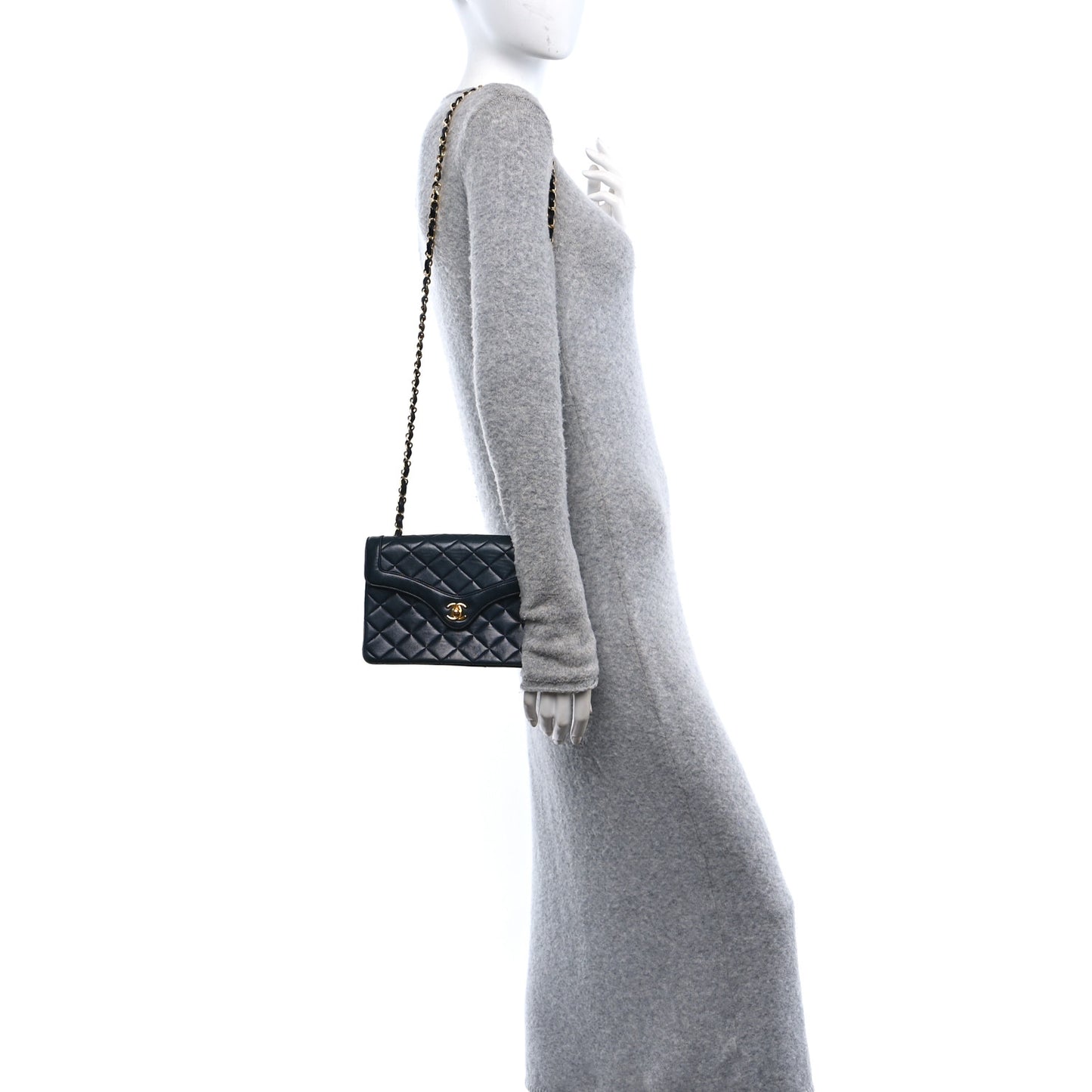Lambskin Quilted Small Single Flap Black