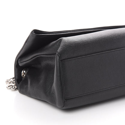 Saint Laurent Grain De Poudre Medium West Hollywood Monogram Fold-Over Black 7 of 8