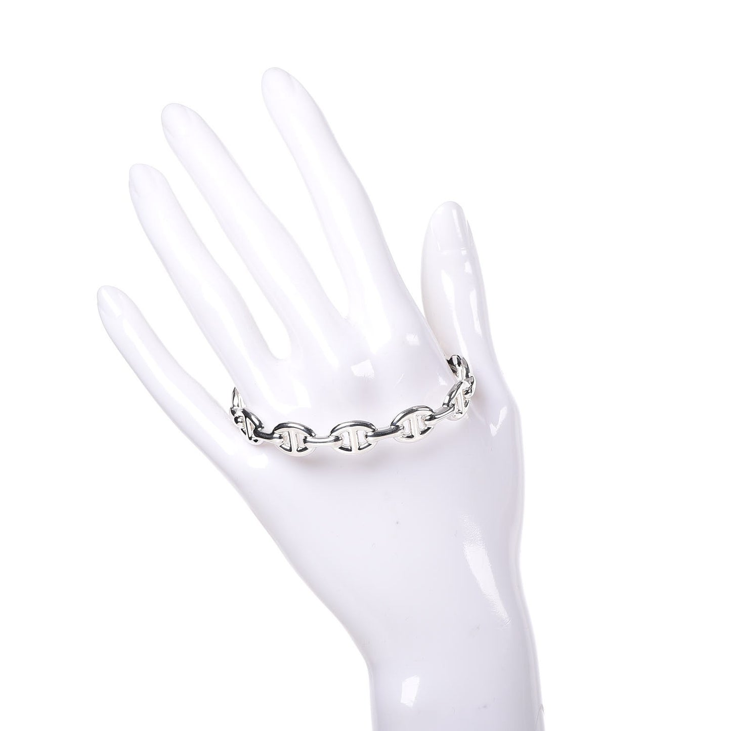 Sterling Silver MM Chaine d'Ancre Enchainee Cuff Bracelet ST