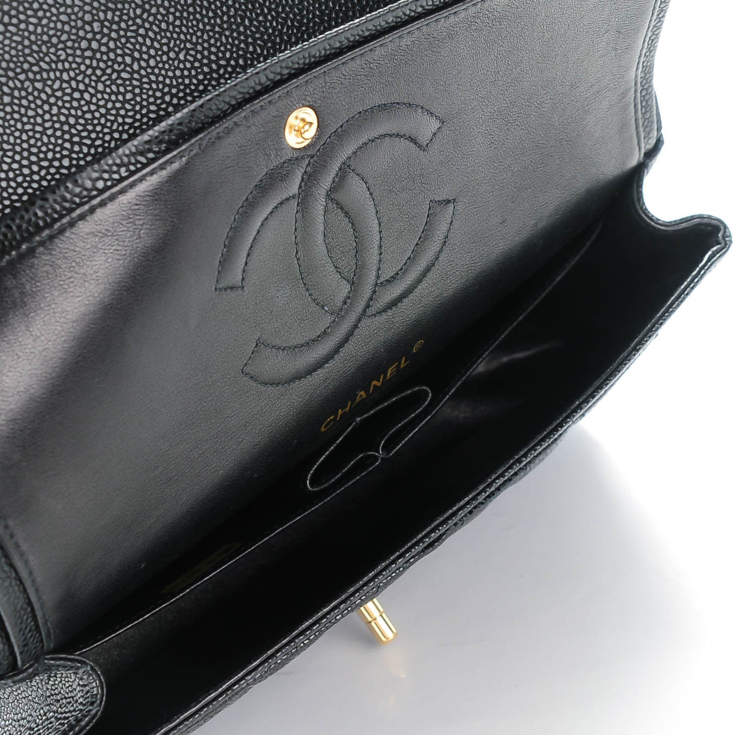 Chanel Caviar Quilted Medium Double Flap Black 8 of 9