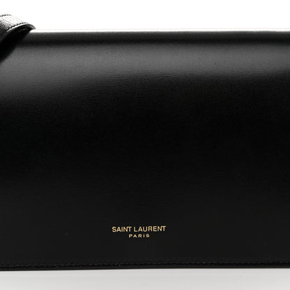 Saint Laurent Smooth Calfskin Monogram Crossbody Bag Black 7 of 10