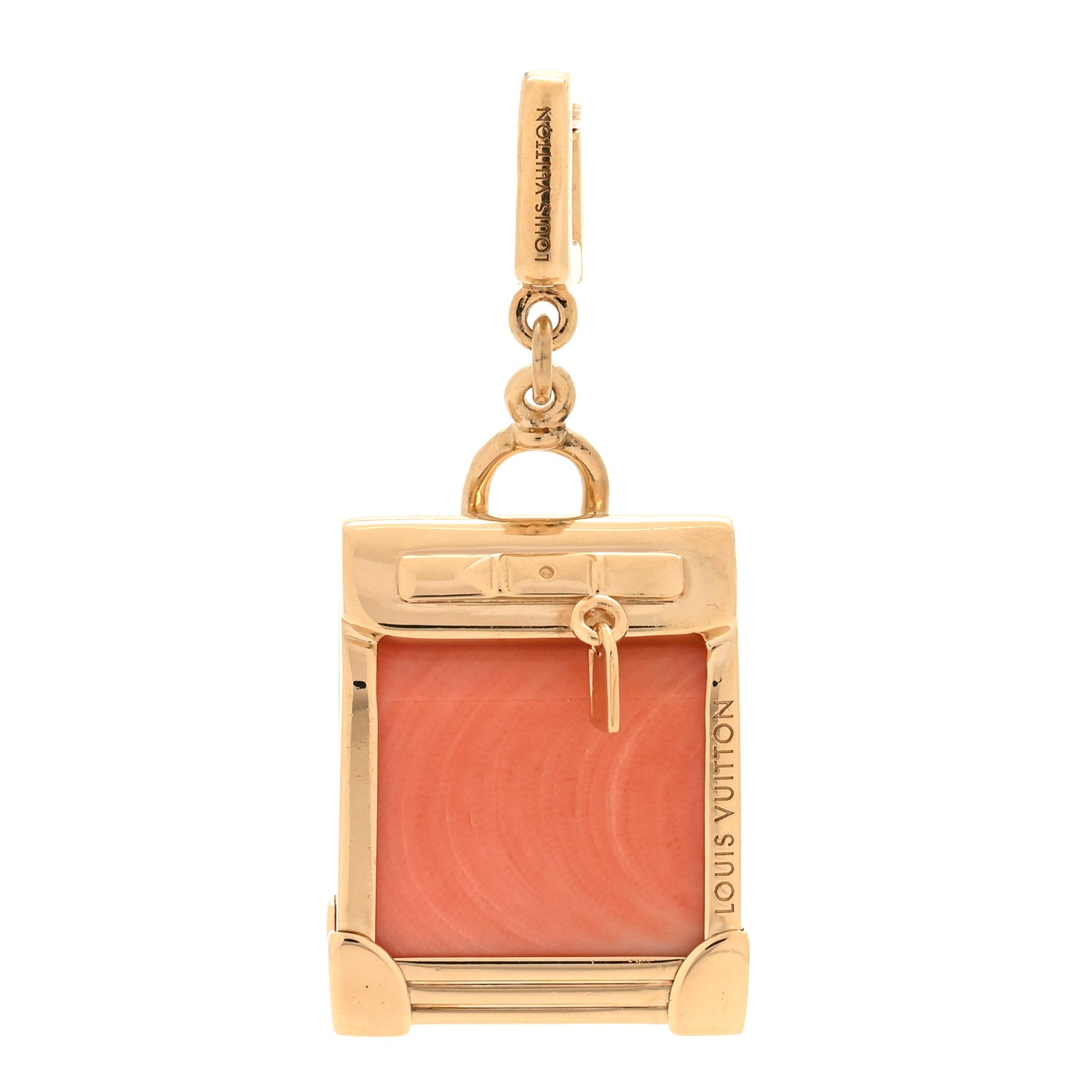 Louis Vuitton 18K Yellow Gold Coral Steamer Bag Charm Pendant 1 of 4