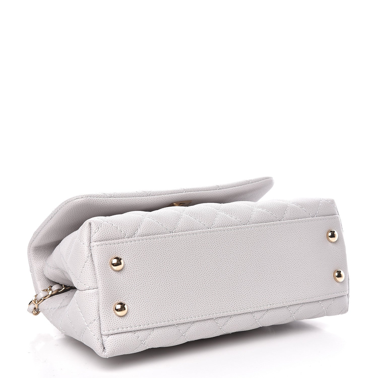 Chanel Caviar Quilted Mini Coco Handle Flap Light Grey 4 of 12