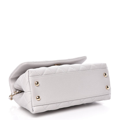 Chanel Caviar Quilted Mini Coco Handle Flap Light Grey 4 of 12