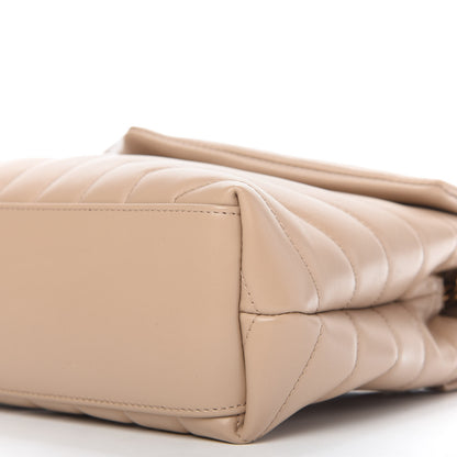Saint Laurent Calfskin Y Quilted Monogram Small Loulou Chain Satchel Dark Beige 7 of 11