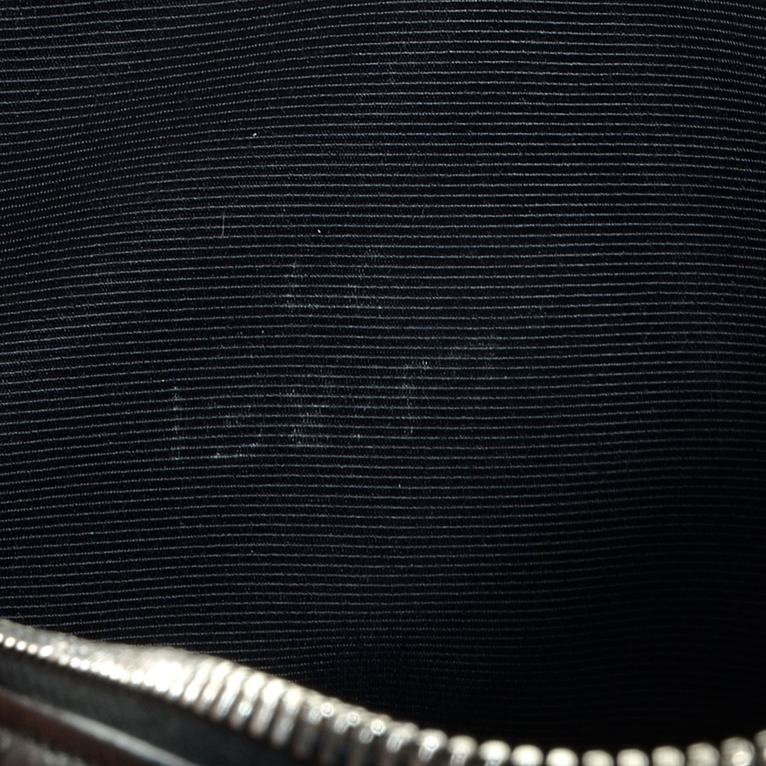 Saint Laurent Calfskin Crocodile Embossed Monogram Zip Pouch Black 7 of 9