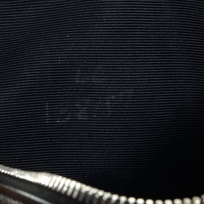 Saint Laurent Calfskin Crocodile Embossed Monogram Zip Pouch Black 7 of 9