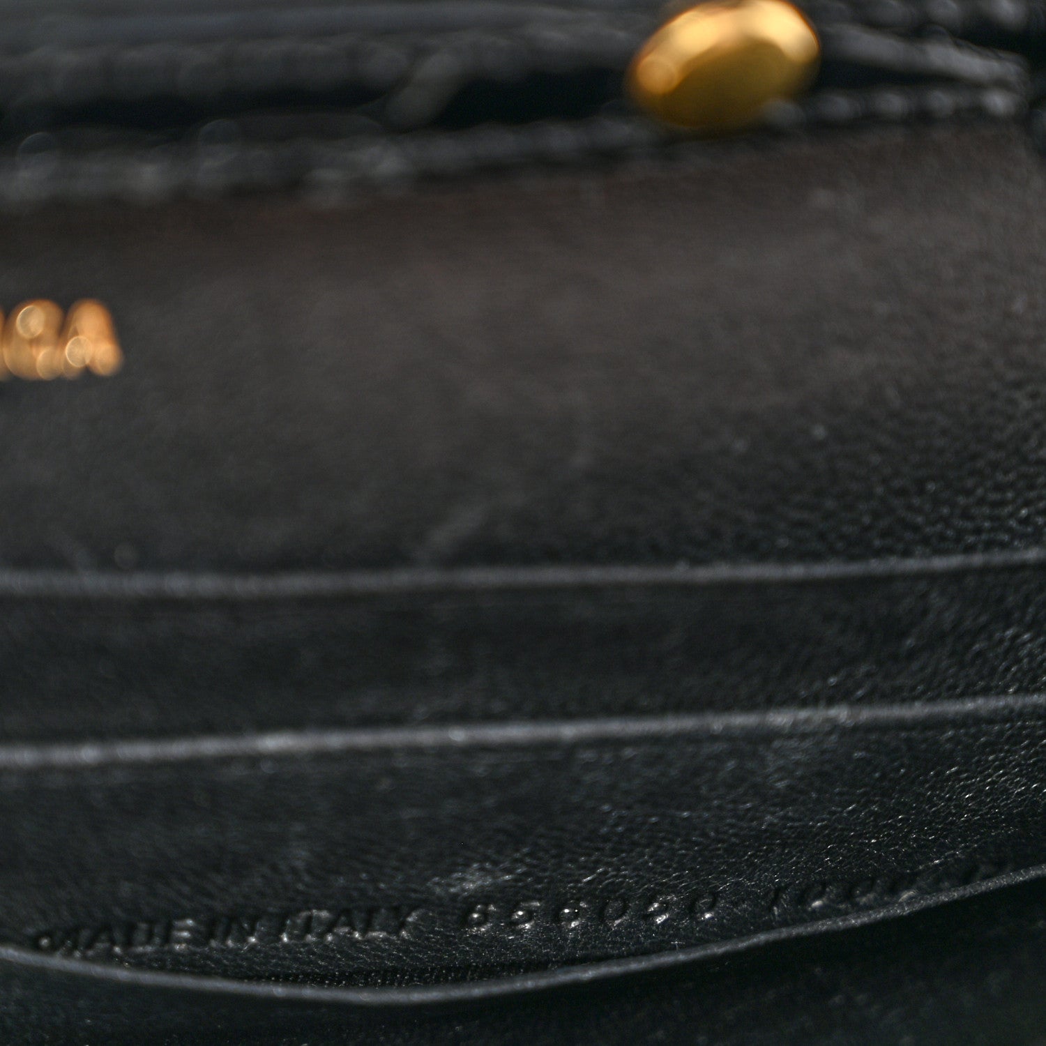 Balenciaga Shiny Calfskin Crocodile Embossed Hourglass Chain Bag Black 7 of 13