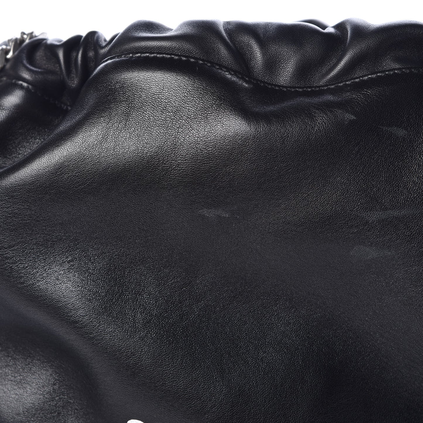 Lambskin Teddy Drawstring Bag Black