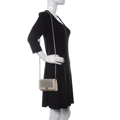 Chanel Metallic Galuchat Stingray Lambskin Boy Wallet With Removable Chain Silver 2 of 12